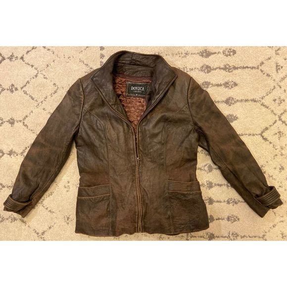 Donica Brown Insulate Geniune Leather Jacket - Picture 3 of 8